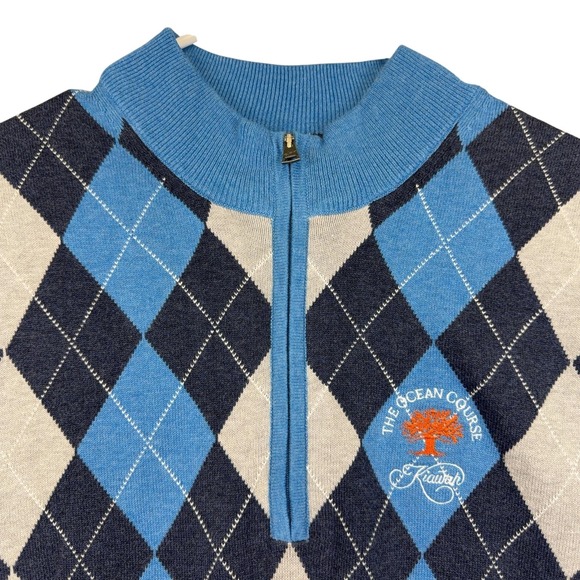 Greg Norman Collection Other - Greg Norman Sweater Vest Mens XL Argyle Quarter Zip Golf Ocean Course Kiawah
